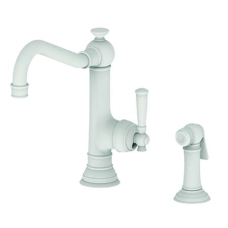 Newport Brass Single Handle Kitchen Faucet With Side Spray in Matte White 2470-5313-52